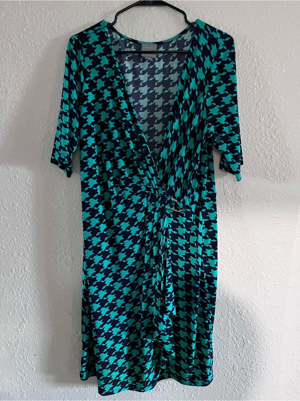 Rabbit Rabbit Rabbit Teal & Navy Houndstooth Dress - Picture 2 of 7